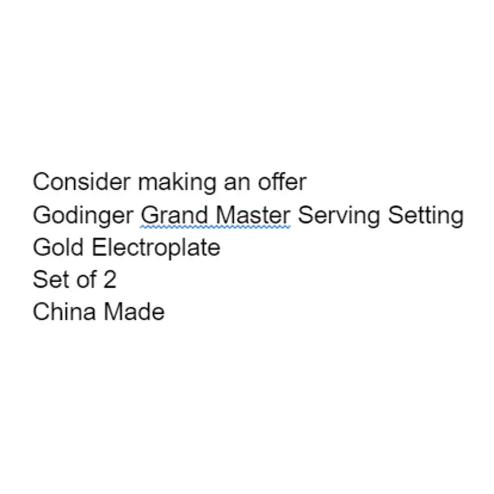 Godinger Grand Master Serving Setting Gold Electroplate Floral Scroll Set of 2